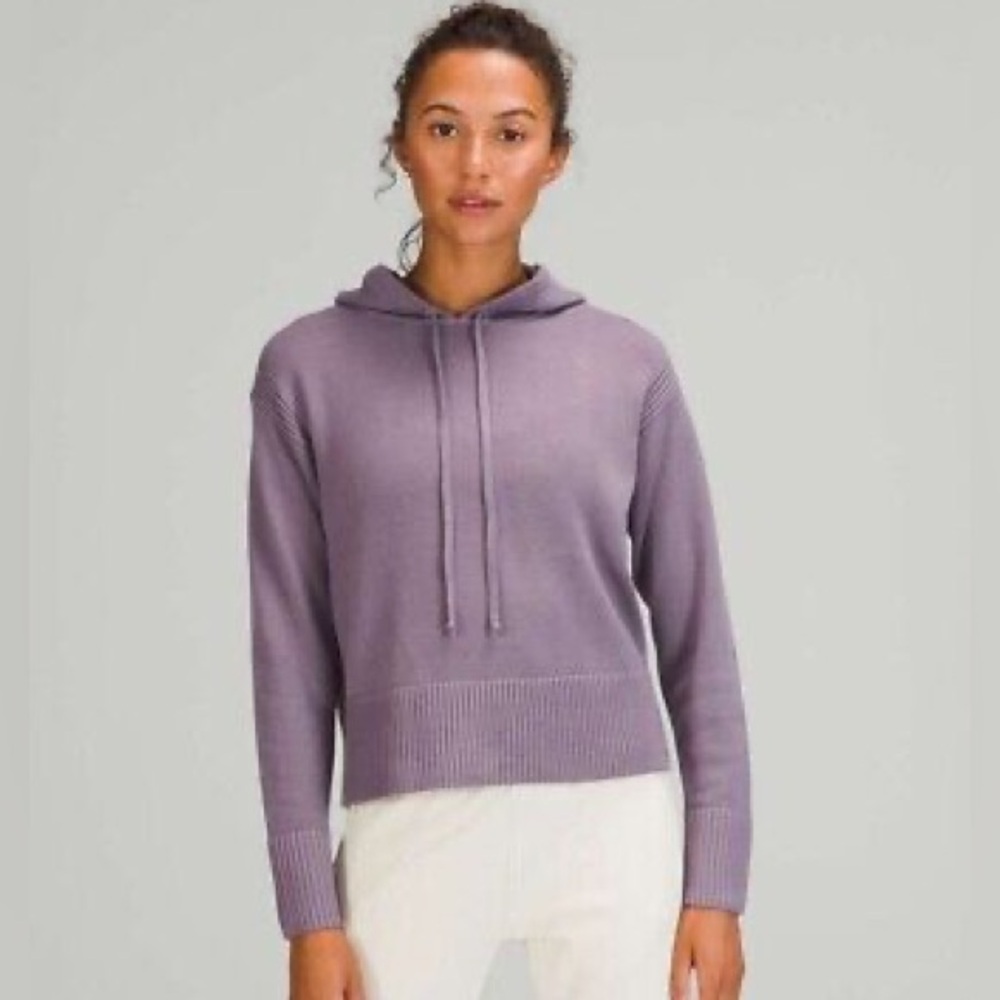 Lululemon double knitted hooded sweater purple small